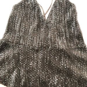Express sequin peplum shirt